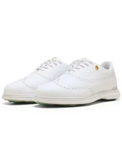 Puma Royale Wingtip Golf Shoes - Puma White/Vapor Grey/Grassy Green
