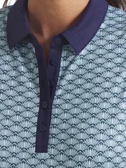 Puma Womens CLOUDSPUN Scallop SL Golf Polo - Sea Glass/Green Terrain