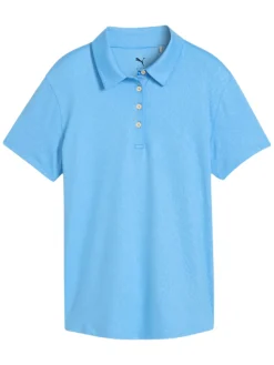 Puma Womens MATTR Animal Deboss Golf Polo - Team Light Blue