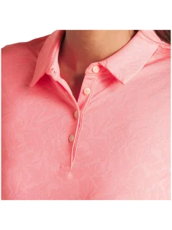 Puma Womens MATTR Lianas Jacquard Golf Polo - Peach Frost