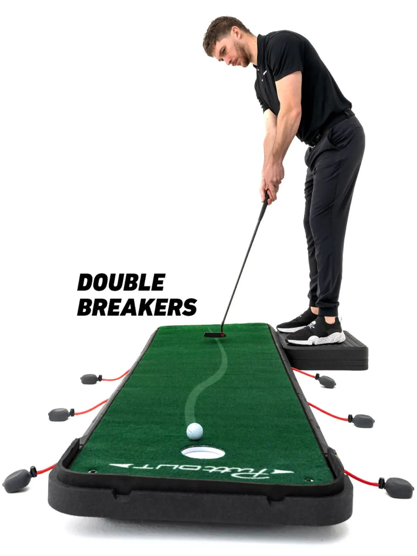 Puttout AirBreak Adjustable Putting Mat - Green