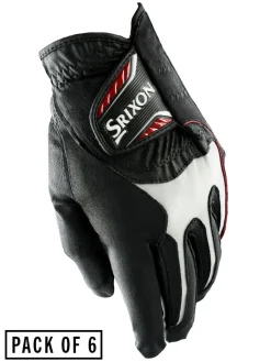 Srixon All Weather Pack Of 6 Golf Gloves - Black
