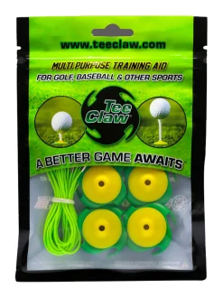Tee Claw Tee Holder & Training Aid 4 Pack - Yellow/Green