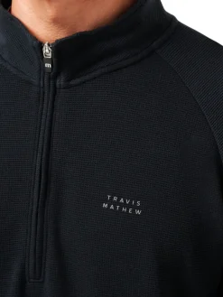 TravisMathew Performance Waffle 1/4-Zip - Black