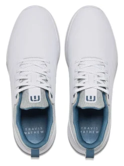 TravisMathew The Daily Pro Hybrid Plus Golf Shoes - White/Blue