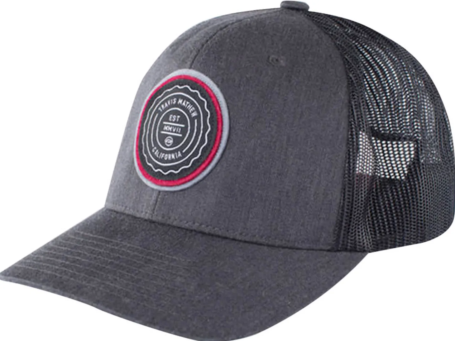 TravisMathew The Patch Cap - Heather Grey Pinstripe
