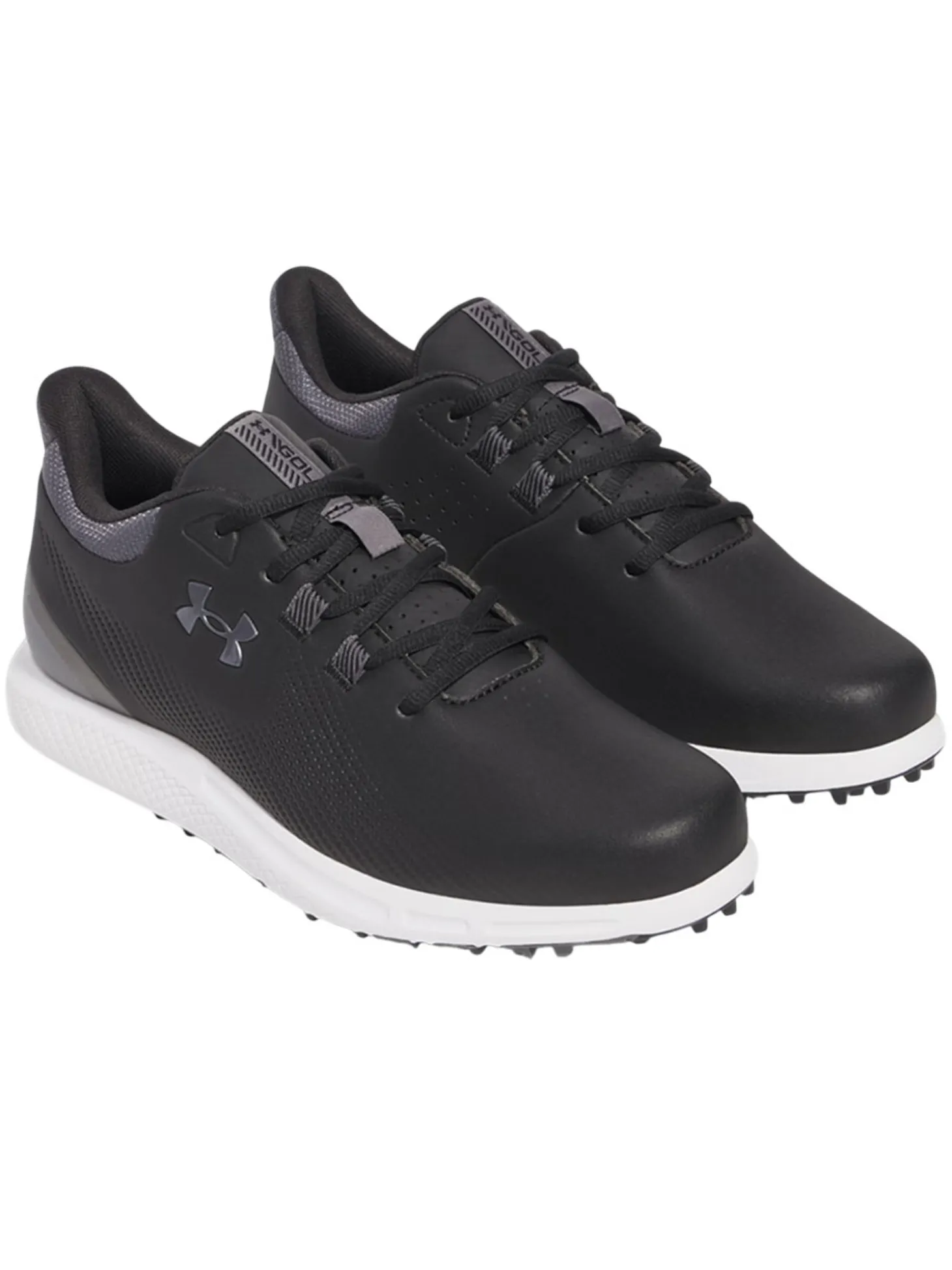 Under Armour Drive Medal SL Golf Shoes - Black/Castlerock/Metallic Silver