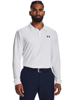 Under Armour Performance 3.0 Long Sleeve Polo - White
