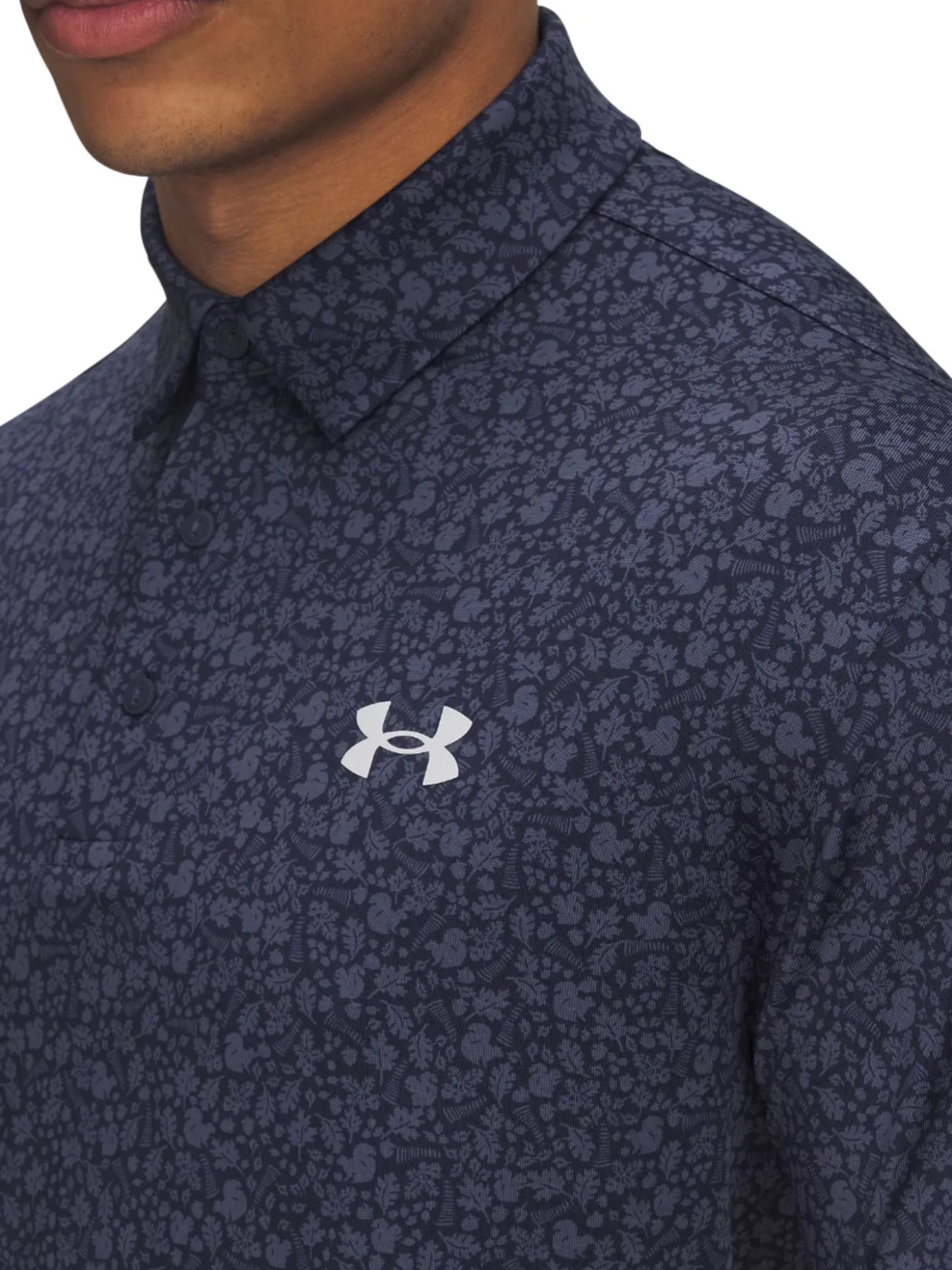 Under Armour Playoff 3.0 Printed Polo - Midnight Navy/Halo Grey
