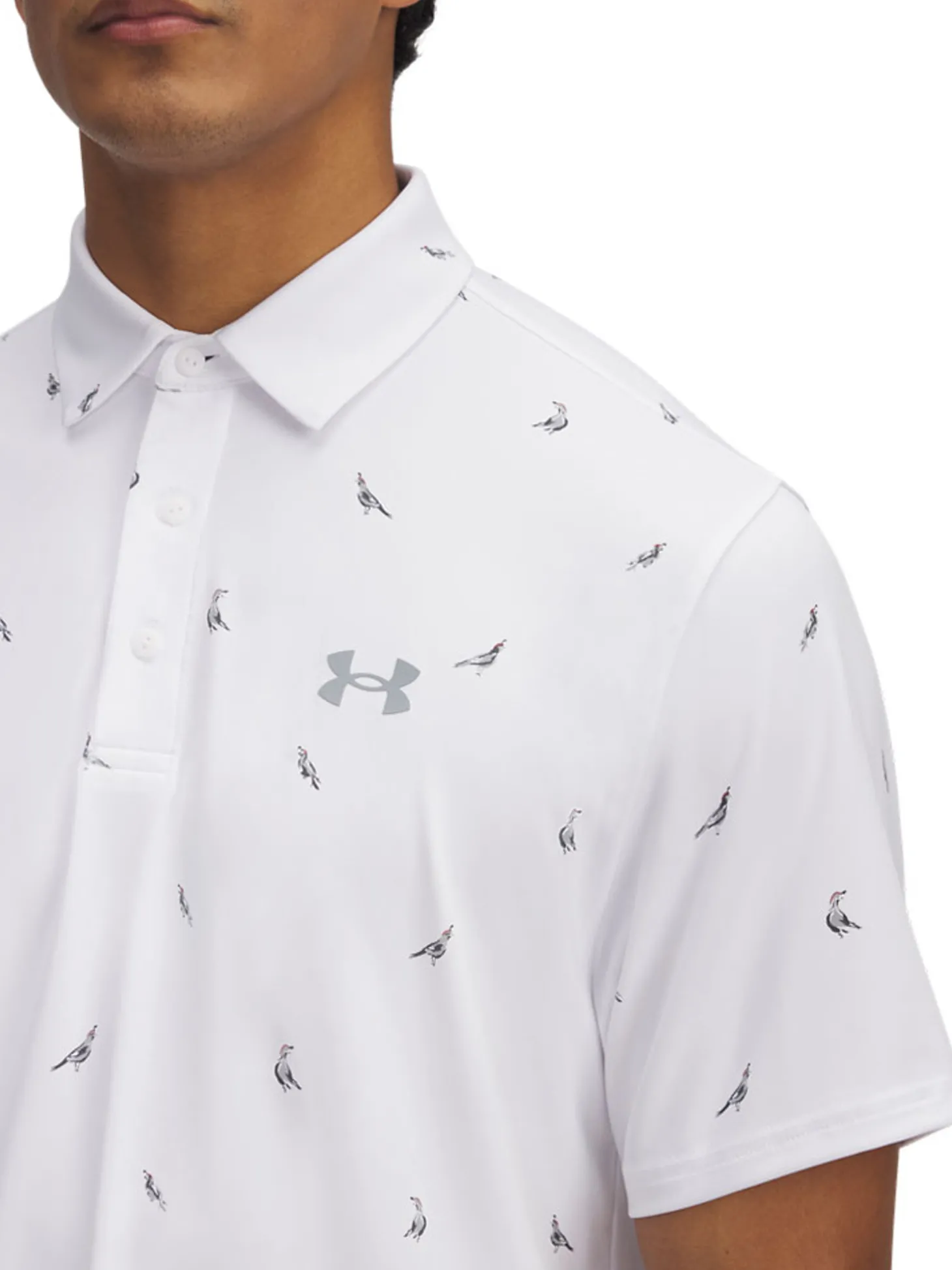 Under Armour Playoff 3.0 Printed Polo - White/Steel