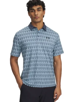 Under Armour Playoff 3.0 Printed Polo - Stream/Downpour Grey/Black