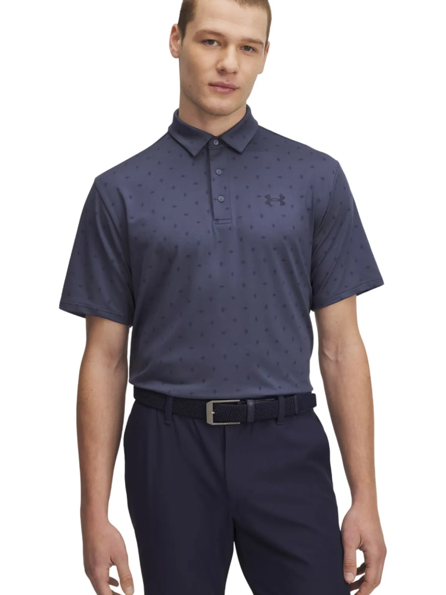 Under Armour Playoff 3.0 Printed Polo - Downpour Grey/Midnight Navy