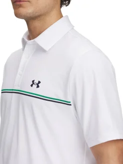 Under Armour Playoff 3.0 Stripe Polo - White/Kelly Green