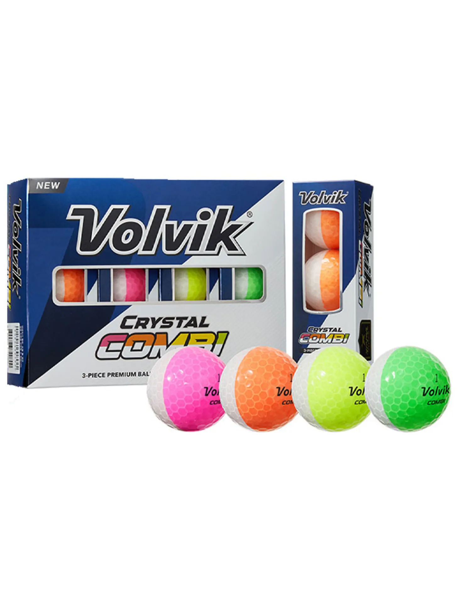 Volvik Crystal Combi Golf Balls - 1 Dozen Multi